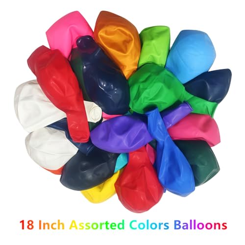Image of 95 Pcs Rainbow Balloons 18 Inch Assorted Colors Latex Multicolor Bulk Balloon 16 Kinds Colorful Large Balloons for Birthday Wedding Baby Shower Anniversaries Store Party Decorations