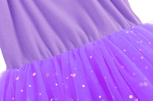 Image of GSVIBK Baby Girls Tutu Dress Sleeveless Toddler Cotton Tulle Skirt Princess Party Prom Dresses