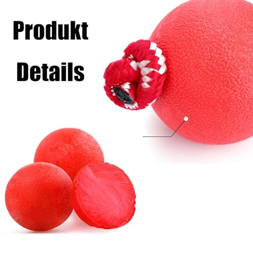 YQYCE 5 PCS Ball mit Schnur Hund, Wurfball für Hunde, Hundespielzeug mit Bällen am Seil, Hundebälle am Seil mit strapazierfähigen, elastischen Bällen, interaktives Hundespielzeug zum Apportieren