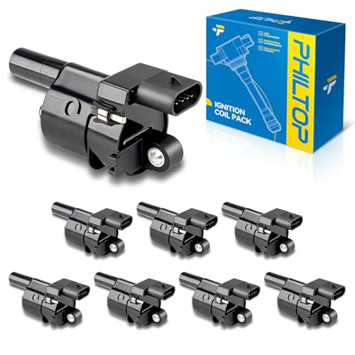 Image of PHILTOP UF414 Ignition coils Fits for Chevrolet 2007-2013 Silverado 1500 5.3L /4.8L /6.0L /6.2L, 2007-2019 Silverado 2500 HD 6.0L, 2007-2014 Tahoe, GMC 2007-2012 Sierra 1500 5.3L /4.8L /6.2L /6.0L
