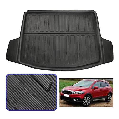 FIYFIOW Bandeja Revestimiento Maletero Suelo Carga Almohadilla Protectora Alfombra Esterilla Trasera Maletero para Suzuki para SX4 S-Cross para Crossover 2014-2018 Maletero Alfombra Alfombrilla - imagen 2
