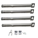 Attachcooking 001 Universal-Grill-Ersatzteile, Edelstahl, verstellbar, gerades Brennerrohr für die meisten Gasgrills, ausziehbar von 31 cm bis 44 cm, 4 Stück