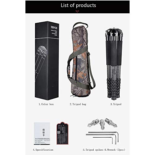 Reisestativ, Professionelles Kohlefaser Kamerastativ Für Videoaufnahmen Canon Nikon Sony Olympus DV DSLR SLR – Bild 7