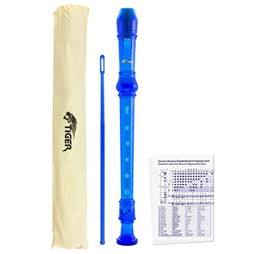 Tiger REC7-BL - Flauta dulce soprano en si, color azul