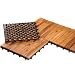 Produktbild 1m² Holzfliesen Terrassenfliesen Holz Fliesen Mosaik 30x30 cm - 11 STK Balkonfliesen wetterfest aus Akazienholz mit Klicksystem für Terrasse Balkon Stecksystem