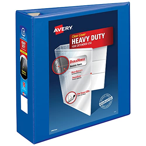 Avery Heavy-Duty View 3 Ring Binder, 3" One Touch EZD Rings, 1 Pacific Blue Binder (79811) #1