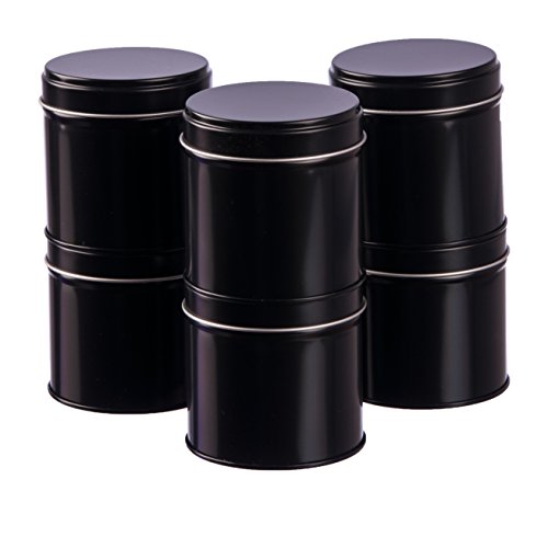 Gewürzdosen Rimoco 6er Pack schwarz stapelbar mit Aromadeckel