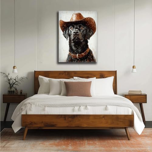 Lienzo de perro vaquero para sala de estar, cuadro estilo occidental que transforma tu hogar 3