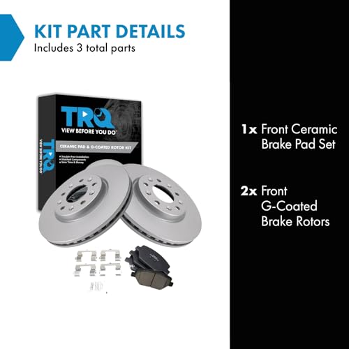 TRQ Front Brake Pad and Rotor Set Ceramic G Coated Rotors Compatible with 2017-2019 Buick LaCrosse 2018-2020 Regal Sportback Regal TourX by TRQ - Used condition - Image 2