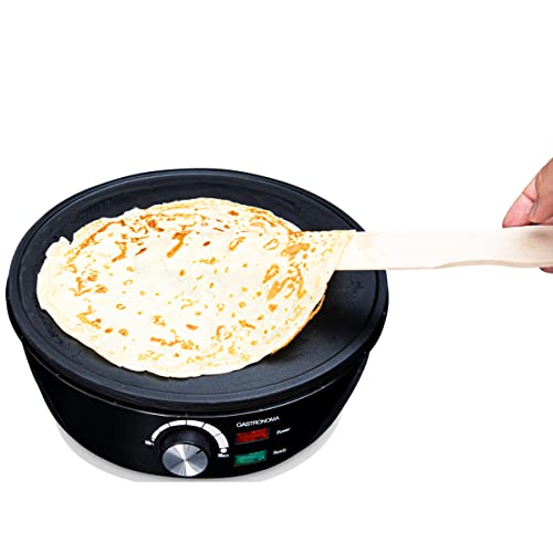 Foto von Gastronoma 18310014 Maker Retro Design, für Crepes mit Ø 30 cm, inkl. Teigverteiler & Crêpes-Wender, mit Antihaftbeschichtung, 1000 Watt, schwarz