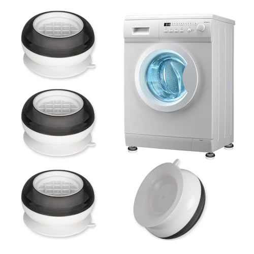 Alyvisun 4 Pièces Patins Anti-Vibration pour Machine à Laver, Universel Patins Anti Vibration Lave Linge, Amortisseurs de Pieds Antidérapant pour Séchoir Frigo et...