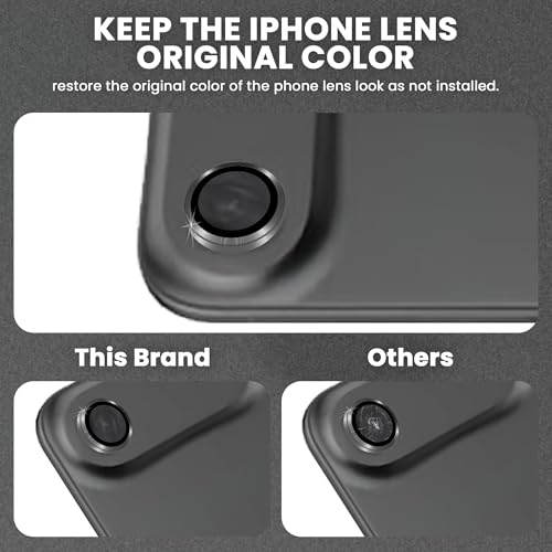 Image of ArmourPro Premium Camera Lens Protector Tempered Glass Compatible For iPhone Air Tough HD Individual Aluminum Alloy Rings 9H Camera Cover, Scratch-Resistant,Camera Lens Protection| Black