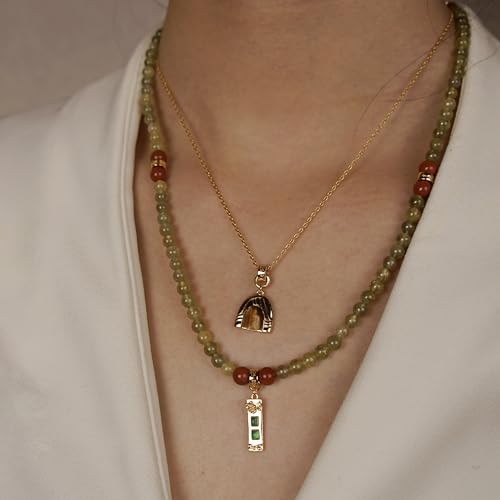 Image of Five Elements 18K Gold Vermeil 3 Layered Crystal Gemstone Beads Bracelet & Necklace for women Solid 925 Sterling Silver 18K Gold or White Gold Plated jewelry