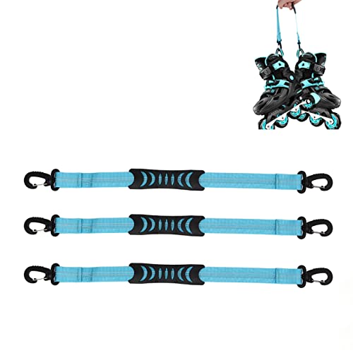 CDQL 3Pcs Snowboard Boot Carrier Strap,Roller Skate Leash,Nylon Ski Boots Carrier Strap,Snowboard Boot Carrier Strap for Carrying Skate Shoes Winter Sports Activities (Blue) - Thumbnail 6