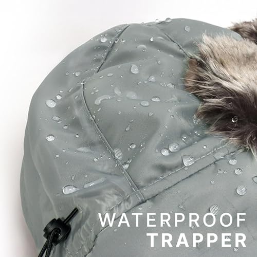 Image of Waterproof Winter Trapper Ushanka Hat Ear Flap Chin Strap, Russian Style