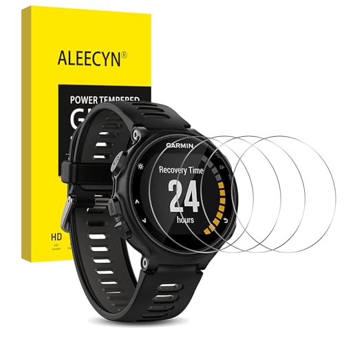 Aleecyn [4 Pezzi] Vetro Temperato Compatibile con Garmin 735XT, Pellicola Protettiva Vetro [HD] [Temperato Durezza 9H] [Senza Bolle] [Anti-Scratch] Protezione Schermo