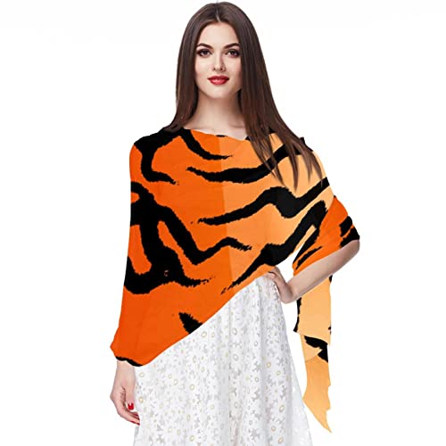 Foulard en mousseline de soie tigre multicolore haut de gamme pour femme
