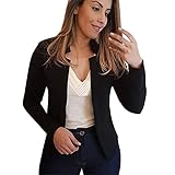 Mingyun Blazer Damen Kurzblazer Einfarbig Damen Jacke Büro Office Suit Langarm Sakkos/Tarnjacke Business Anzüge Kurzblazer Geschäft Outwear