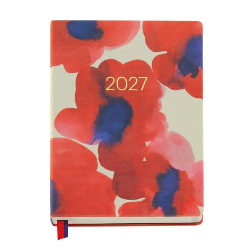 Miquelrius - Agenda 2027 Día por Página 14,5 x 19,5 cm, Red Bloom