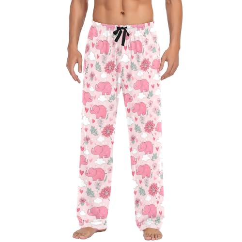 Men's Pajama Pants Pink Elephants Pajamas Bottoms Pj Pants Soft Cotton Lounge Pant Sleepwear Bottom for Men3