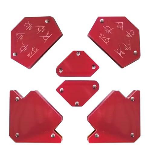 Magnetic Welding Positioner - 6 Pieces Magnetic Welding Holder Set | Welding Magnets | Triangle Soldering Holder Kit | Eye-Catching Design Welding Auxiliary Tool for Marking | Pipe Installation | Flo