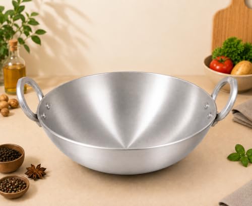 Image of Baby Silver Kadai for Cooking Stainless Steel (Alu Kadhai 6no)