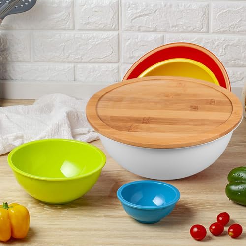 Set de 2 Tazones Mezcladores de Acero Inoxidable 24cm con Tapa miniatura 5