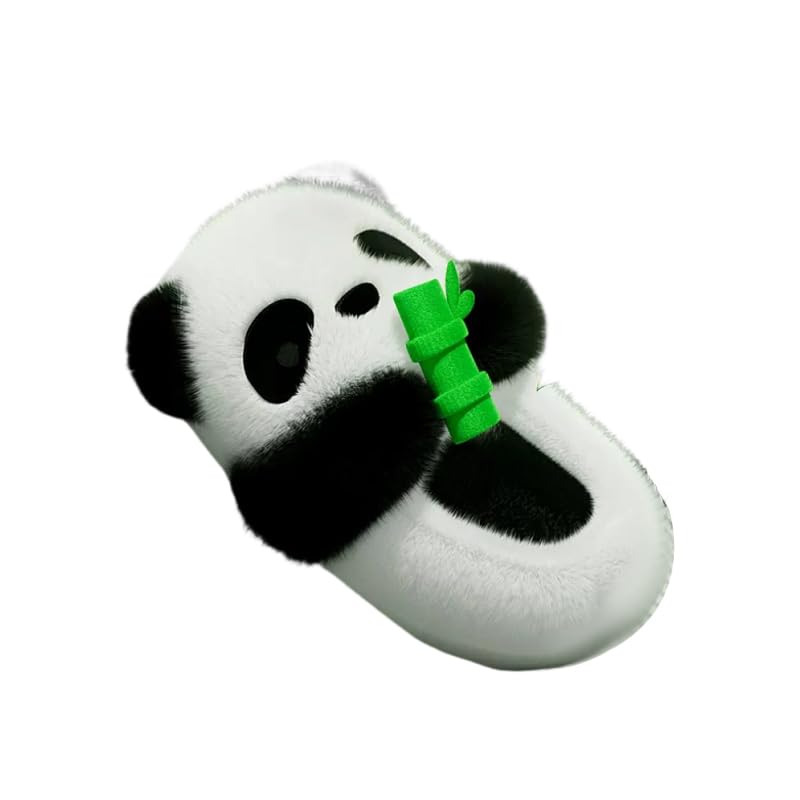 BEdaW Pantofole di Cotone A Forma di Panda, Scarpe da Casa Non Slip Interno, Peluche Calde Scarpe di Confinamento