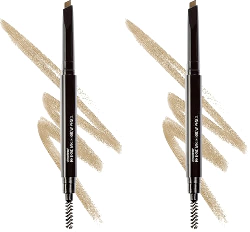 Image of wet n wild Ultimate Eyebrow Retractable Definer Pencil, Taupe, Dual-Sided Brow Brush, Fine Tip, Shapes, Defines, Fills Brow Makeup, 1 Count (Pack of 2)