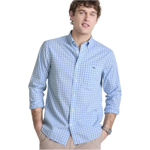 vineyard vines Men's Tobago Check Perfect Wash Poplin Shirt