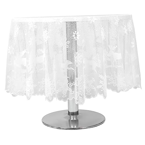 MAGICLULU Mantel Decorativo de Navidad Decoración navideña muñecos de Nieve Decoraciones manteles navideños Christmas Tablecloth adornar la Mesa Mantel Redondo de Navidad poliéster