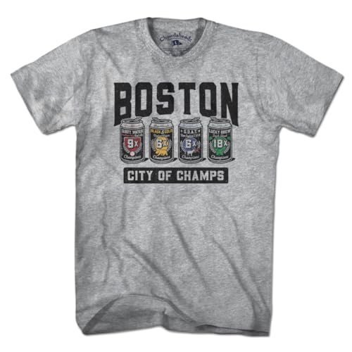 Boston 4-Pack Champions T-Shirt Unisex Tribute Tee Soft Cotton Blend Celebrating New Englands Championship Teams Gray