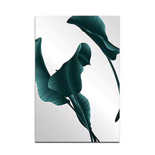 Peinture abstraite de plante verte pour habiller un grand mur vide de salon lot de 3 - 4