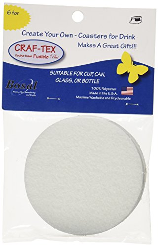Bosal Craf-Tex Round Coaster fusible, White (100338)
