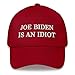 Hogue WS Anti-Biden Hat, Joe Biden is an Idiot (Embroidered Dad Cap) Cranberry One Size