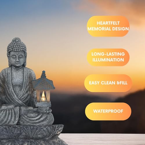 Dcmkimilv Buddha Outdoor Solar Figurine Decor Light, Meditation Small Elegant Garden Statues, Gifts for Mom, Halloween Décor Waterproof Patio Balcony Yard Lawn Ornament 8.66” by Dcmkimilv - Used condition - Image 6