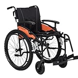 All-Terrain Self-Propelled Wheelchair – Lightweight Foldable Outdoor Chair with 24” Off-Road Tyres, Adjustable Push Handles & Quick-Release Wheels (Trail Black, 45 CM)