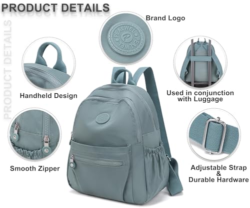 Image of Pealwel Mini Backpack Purse for Women,Small Nylon backpacks for Ladies Backpacks Women Anti Theft Travel Bag (Light Green)