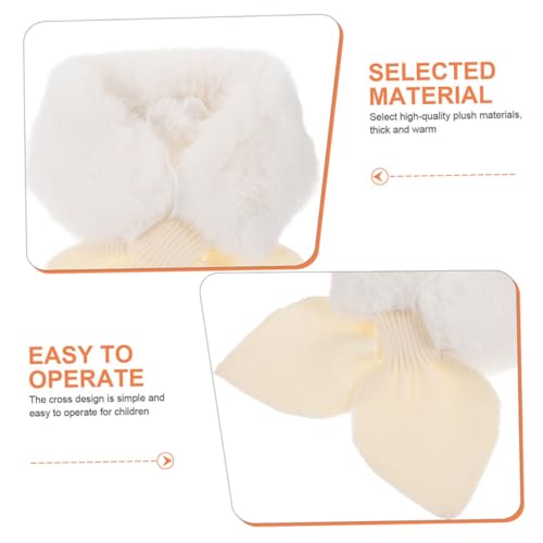 LIFKOME Charming Animal Print Faux Rabbit Fur Kids Scarf Thick Winter Neck Warmer for Babies and Children Cozy Outdoor Accessory 2-Piece Set3