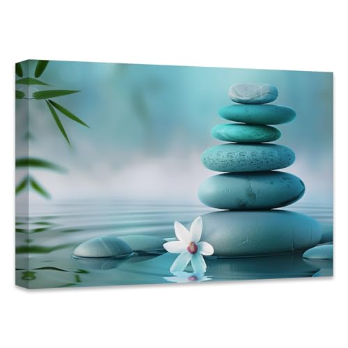 DOARTDO Zen Canvas Wall Art Teal Wall Decor Spa Water