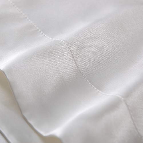 Exq Home Silky Satin Pillowcase For Hair And Skin,Soft Pillow Cases Queen Size Set Of 2 Satin Pillow Case With Envelope Closure No Zipper Ivory (20X30 Inches) #TOP4