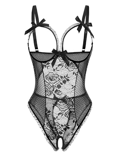 Image of Avidlove Women One Piece Lingerie Sexy Lace Babydoll Mini Bodysuit
