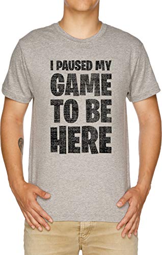 Vendax I Paused My Game To Be Here T-Shirt Uomo Grigio