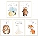 Affirmationsposter für Kinder 5er Set | Tier-Poster positive Glaubensansätze Kinderzimmer | Poster mit Affirmation als Geschenk zur Geburt, Taufe (Set Bär, Biene, Fuchs, Igel, Gans, DIN A3)