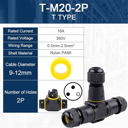 Conector de cable IP68 impermeable M20T con adaptador de terminal 2