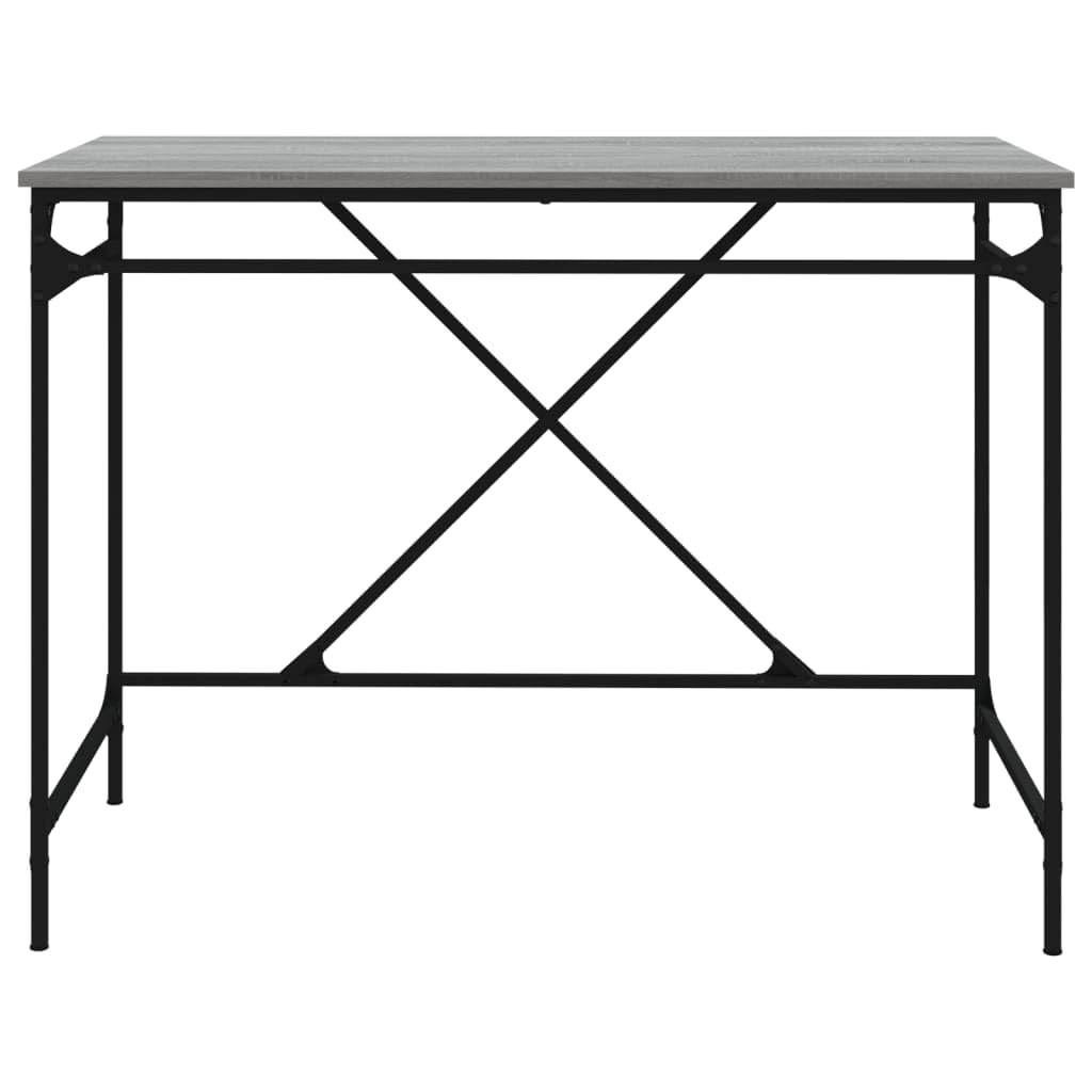 Scrivania in metallo per ufficio,Scrivania vintage industriale per studio,Postazione di lavoro per camera da letto e soggiorno,Scrivania Grigio Sonoma 100x50x75 cm Legno Multistrato e Ferro