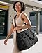 BAGSMART Womens Gym Bag, 42L Travel Holdall Duffle with Wet Pocket, Lightweight Carry on Hand Luggage Cabin Bag with Trolley Sleeve, Water Resistant, Black