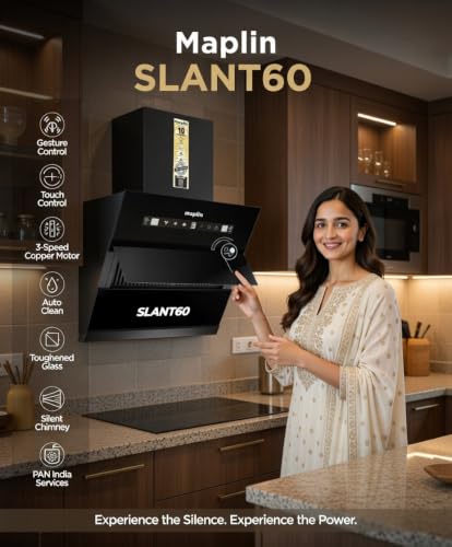Image of Filterless Kitchen Chimney Model Slant60 in 60 cm with Auto Clean