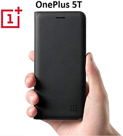 PU Smart Leather Flip Case Cover With For OnePlus 5T (1+5T) Mobile Phone 2017 (Black)