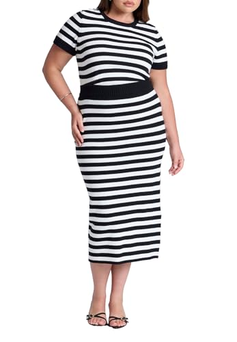 ELOQUII Elements Women's Plus Size Midi Sweater Skirt